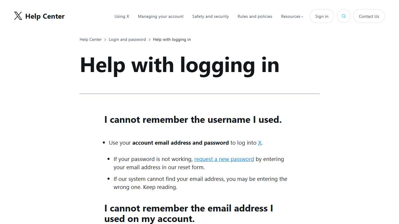 Help with logging in